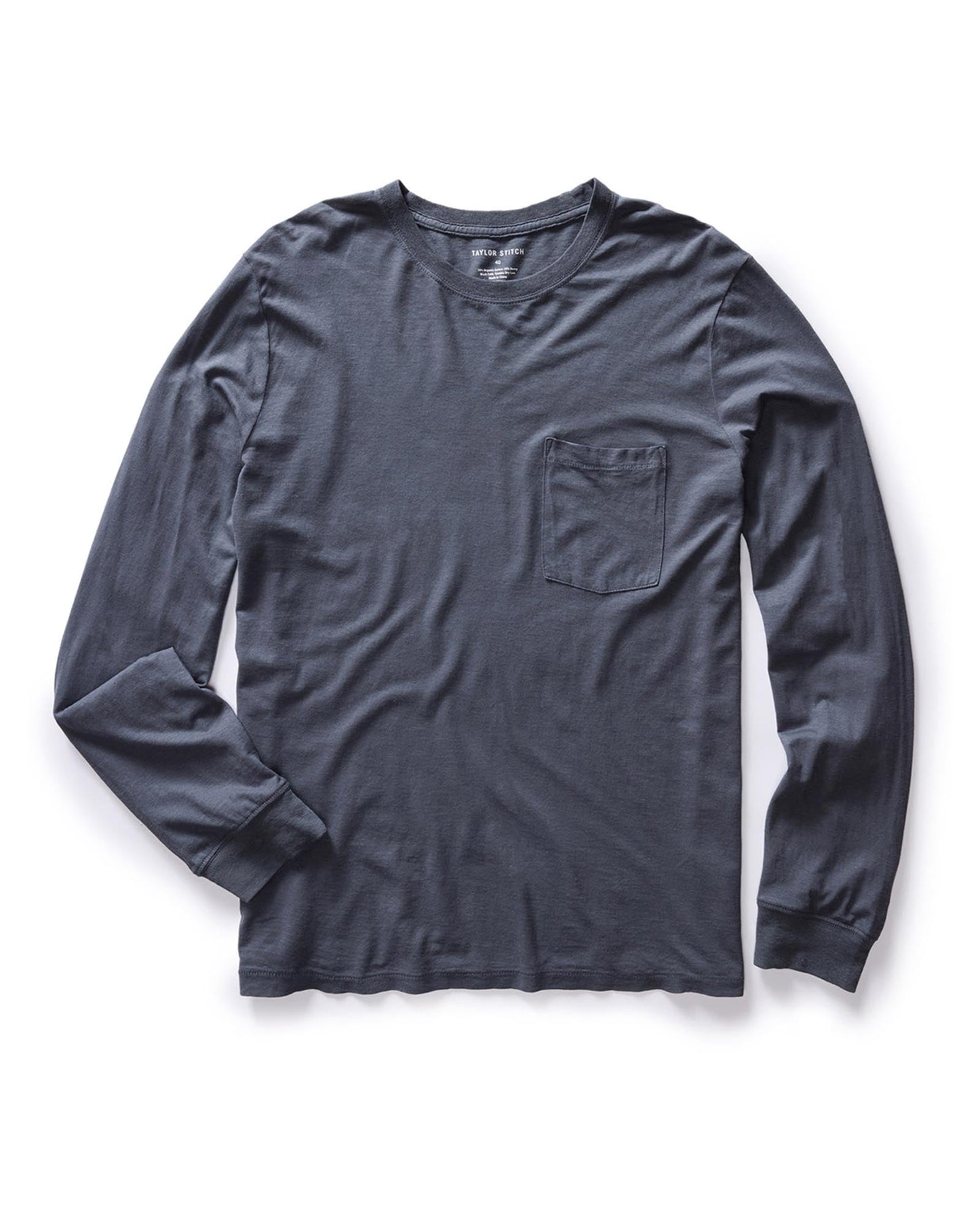 The Cotton Hemp Long Sleeve Tee in Navy