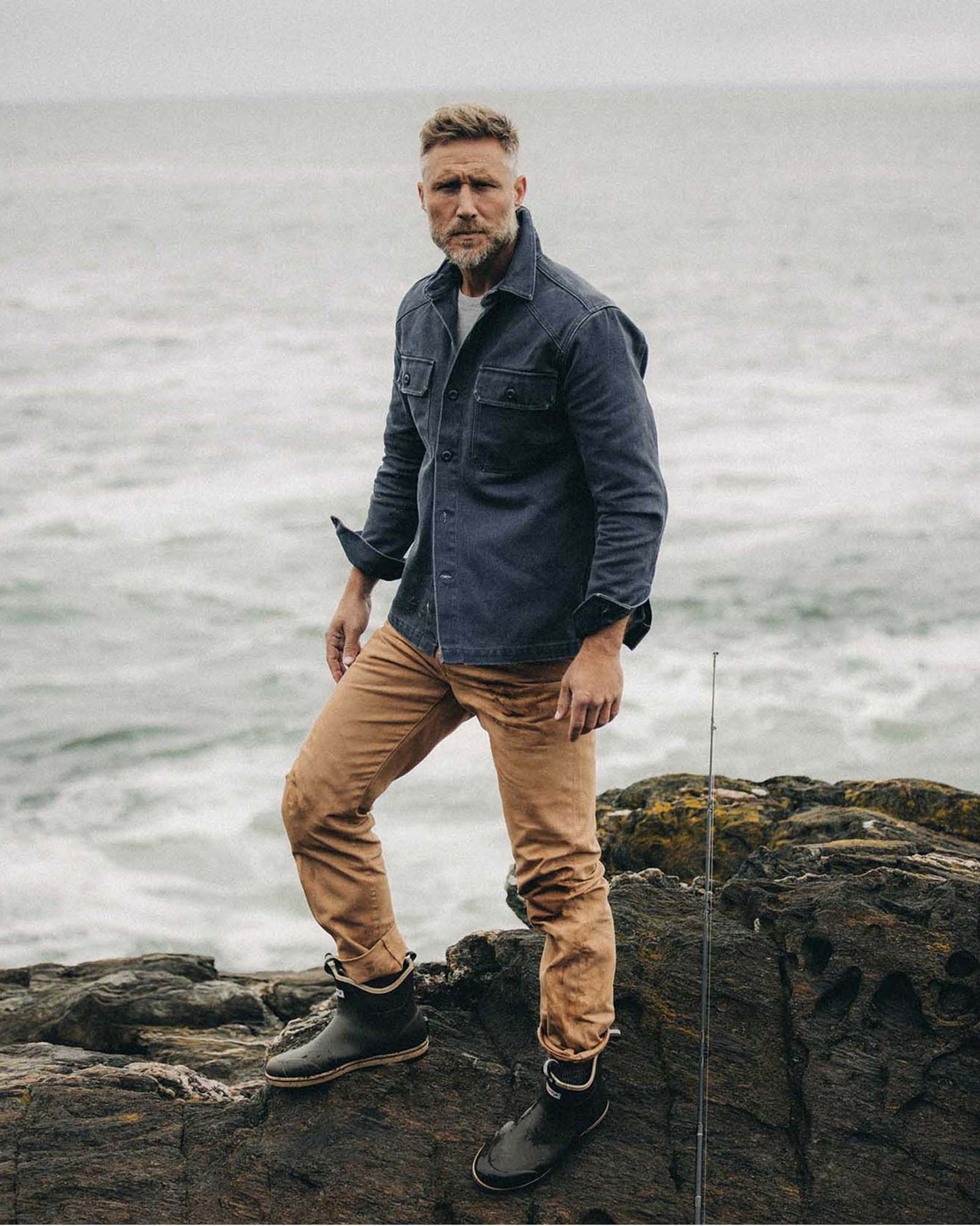 The Shop Shirt in Navy Chipped Canvas