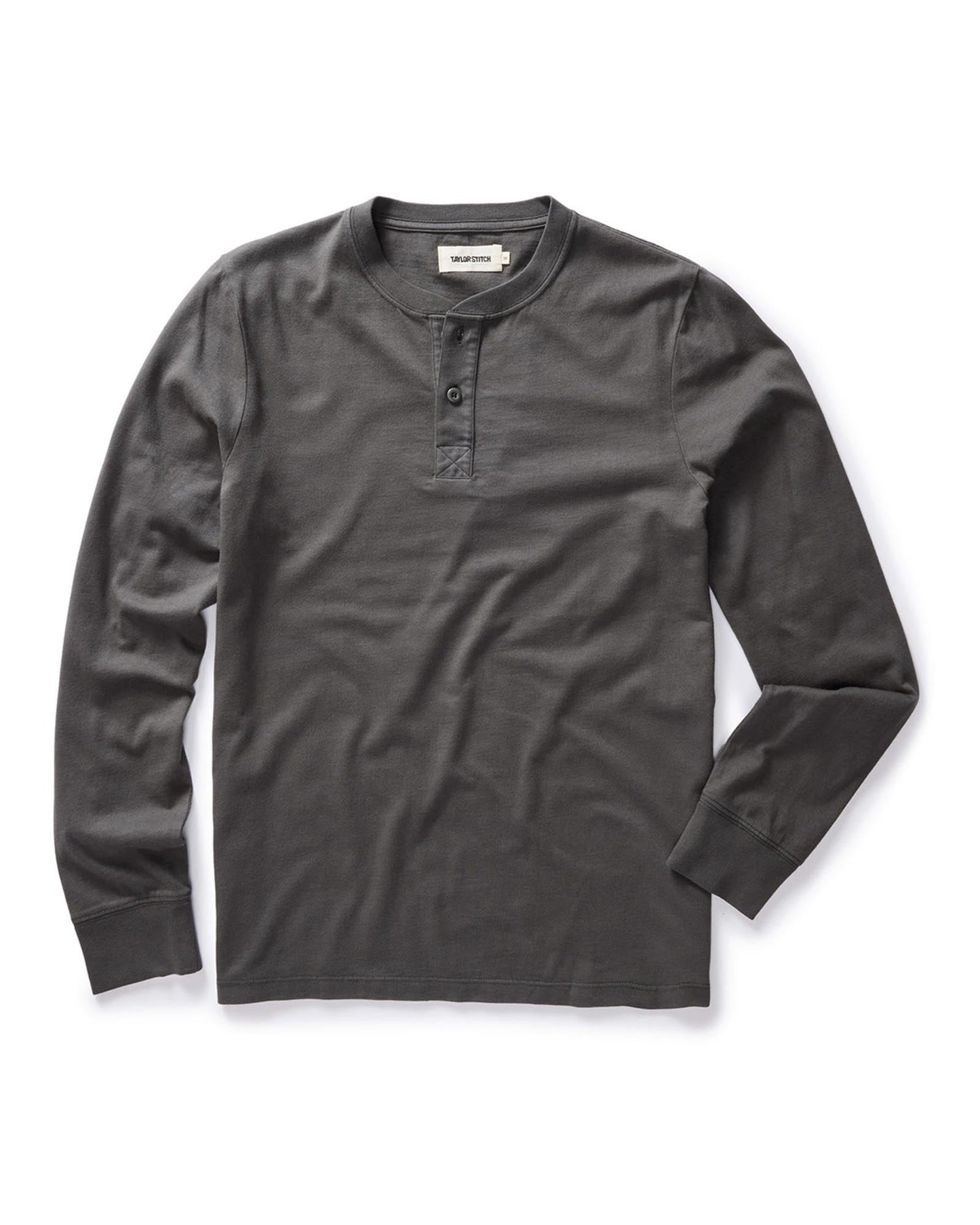The Organic Cotton Henley in Faded Black