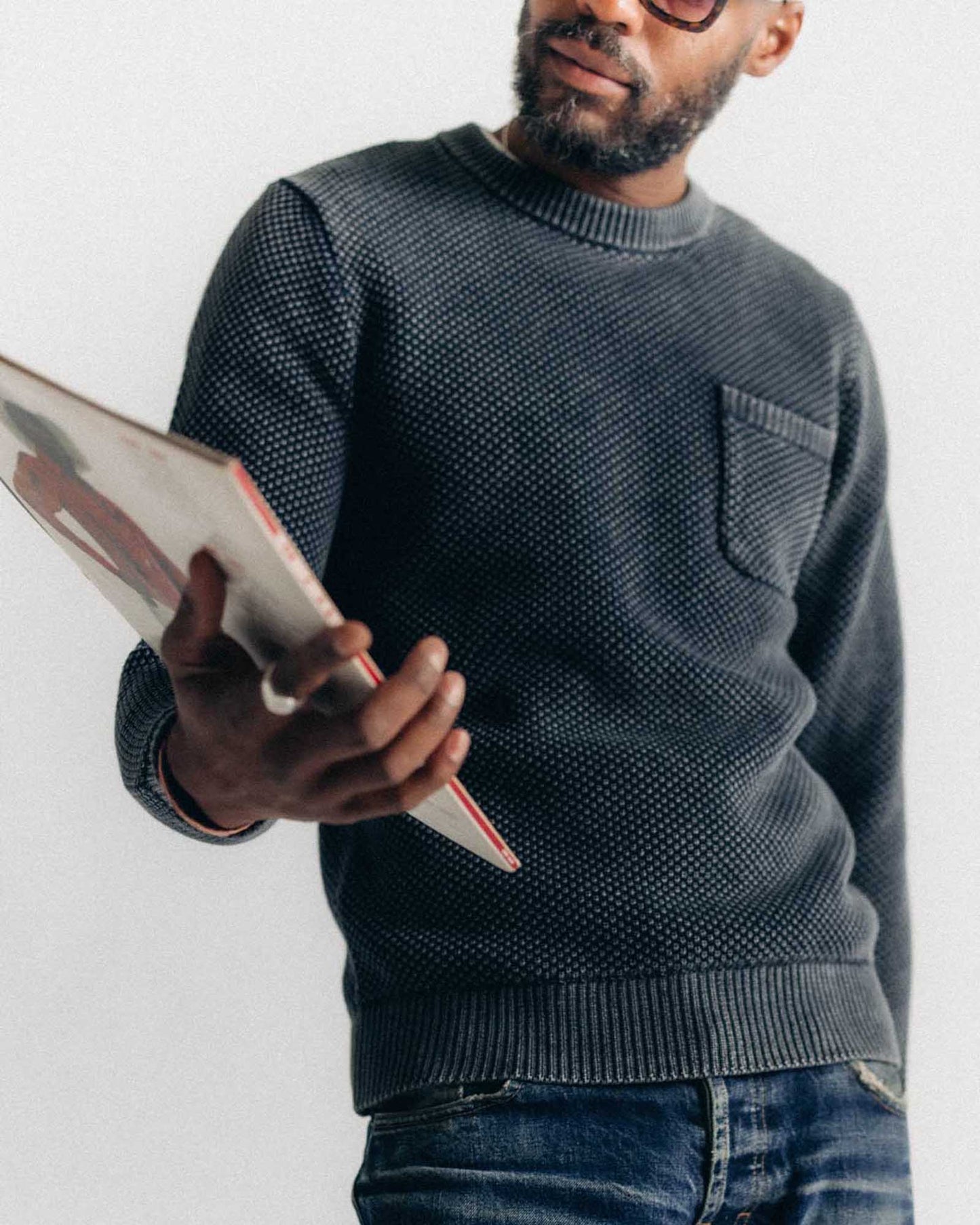 The Crawford Crew Sweater in Washed Asphalt
