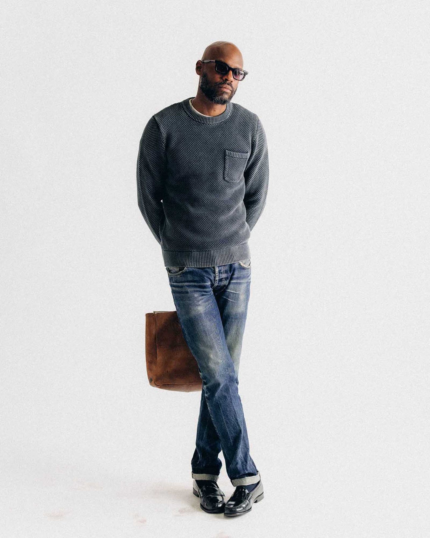 The Crawford Crew Sweater in Washed Asphalt