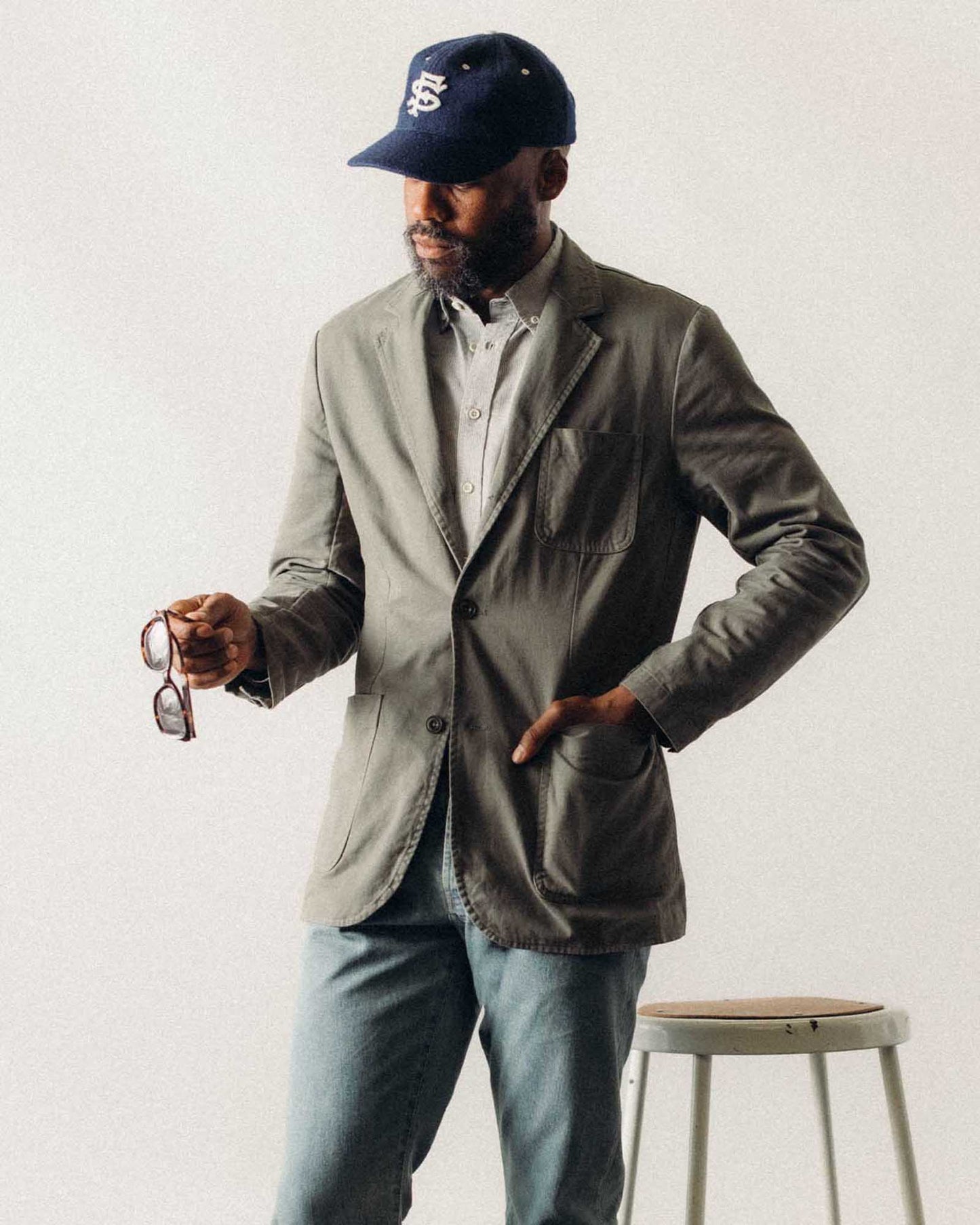 The Foundation Sportcoat in Organic Smoked Olive Twill
