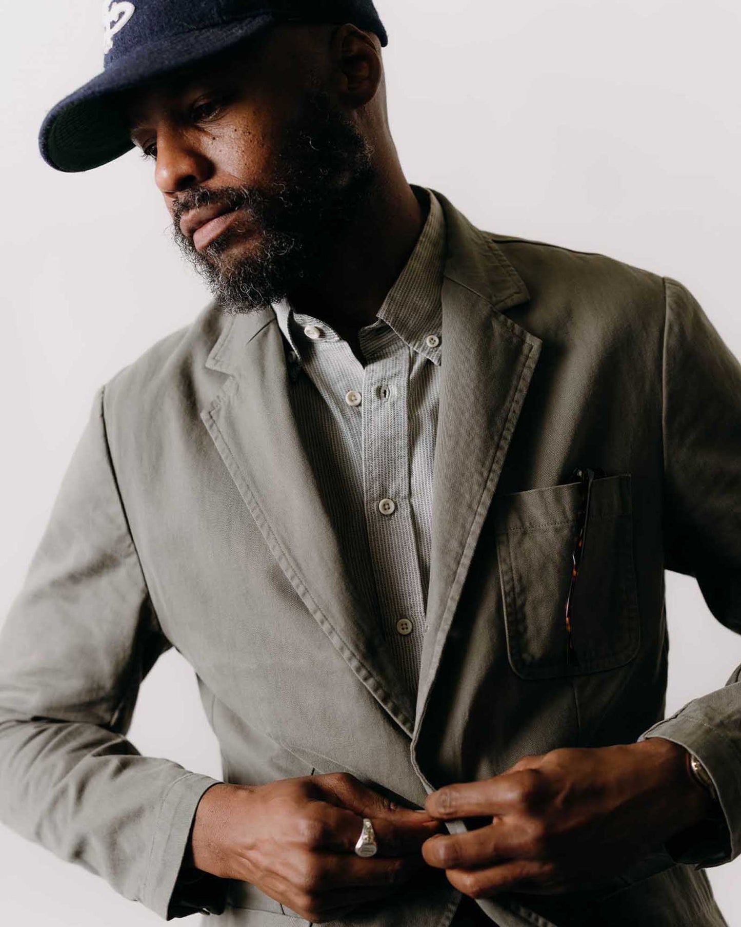 The Foundation Sportcoat in Organic Smoked Olive Twill