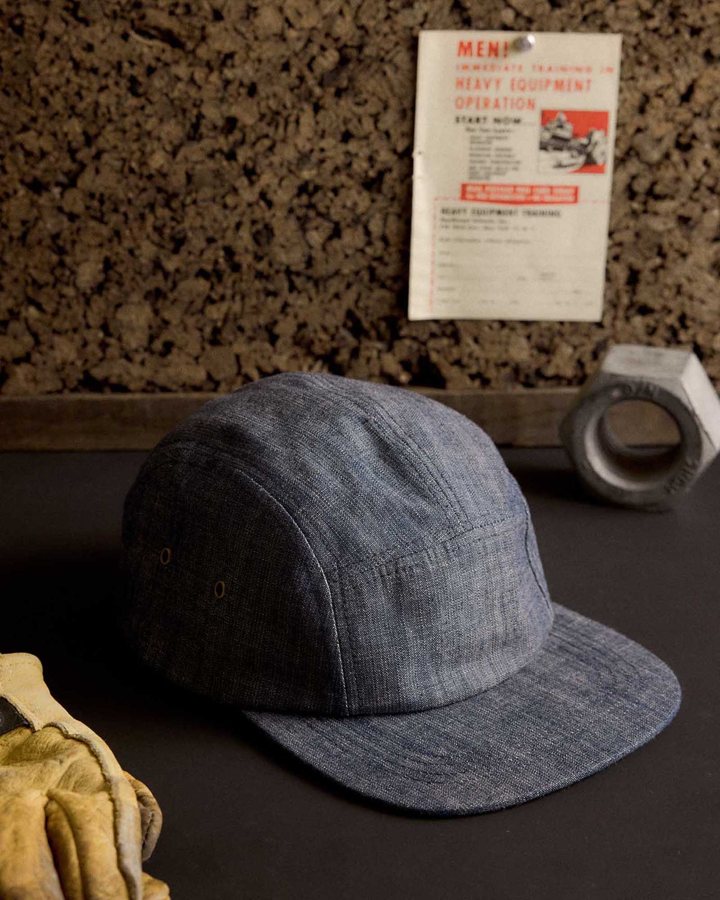The 5-Panel Cap in Washed Indigo