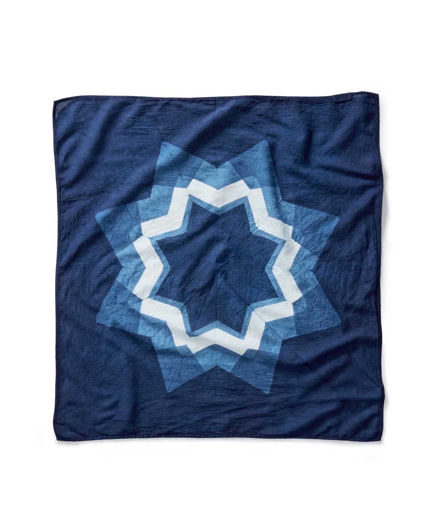 The Hand Dyed Bandana in Indigo Star