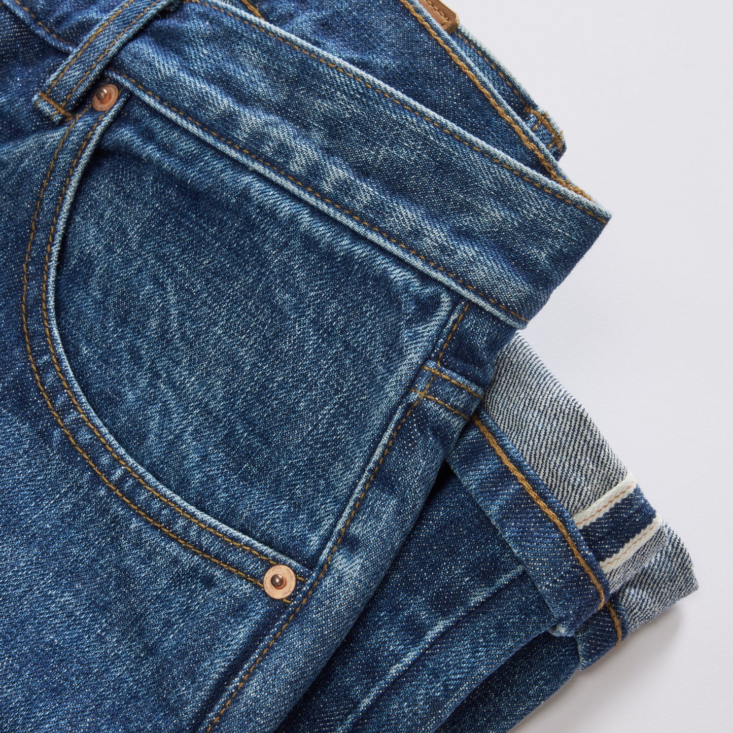 The Slim Jean in Mid Wash Organic Selvedge