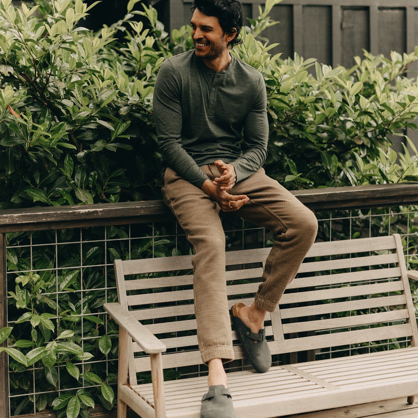 The Apres Pant in Cypress Sashiko