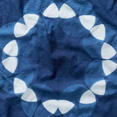 The Hand Dyed Bandana in Indigo Petal