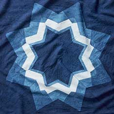 The Hand Dyed Bandana in Indigo Star