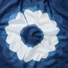 The Hand Dyed Bandana in Indigo Sunflower