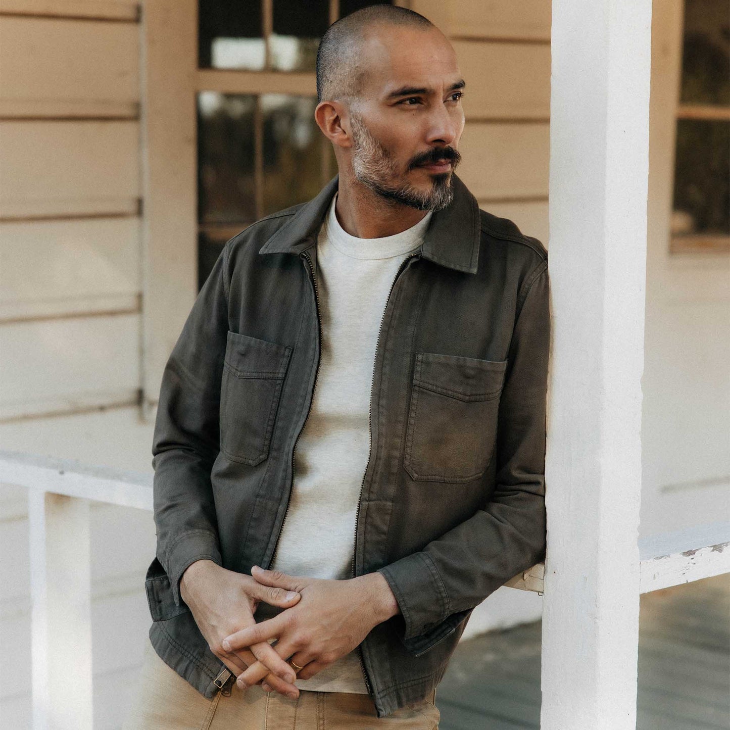 The Station Jacket in Fatigue Olive Broken Twill