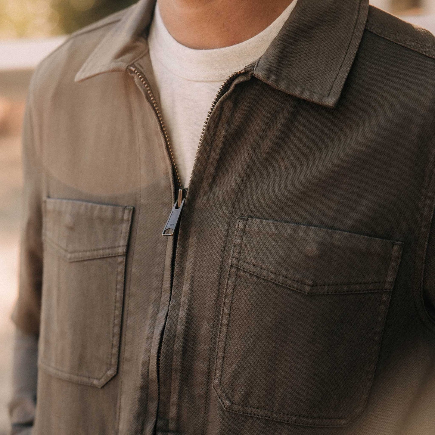 The Station Jacket in Fatigue Olive Broken Twill