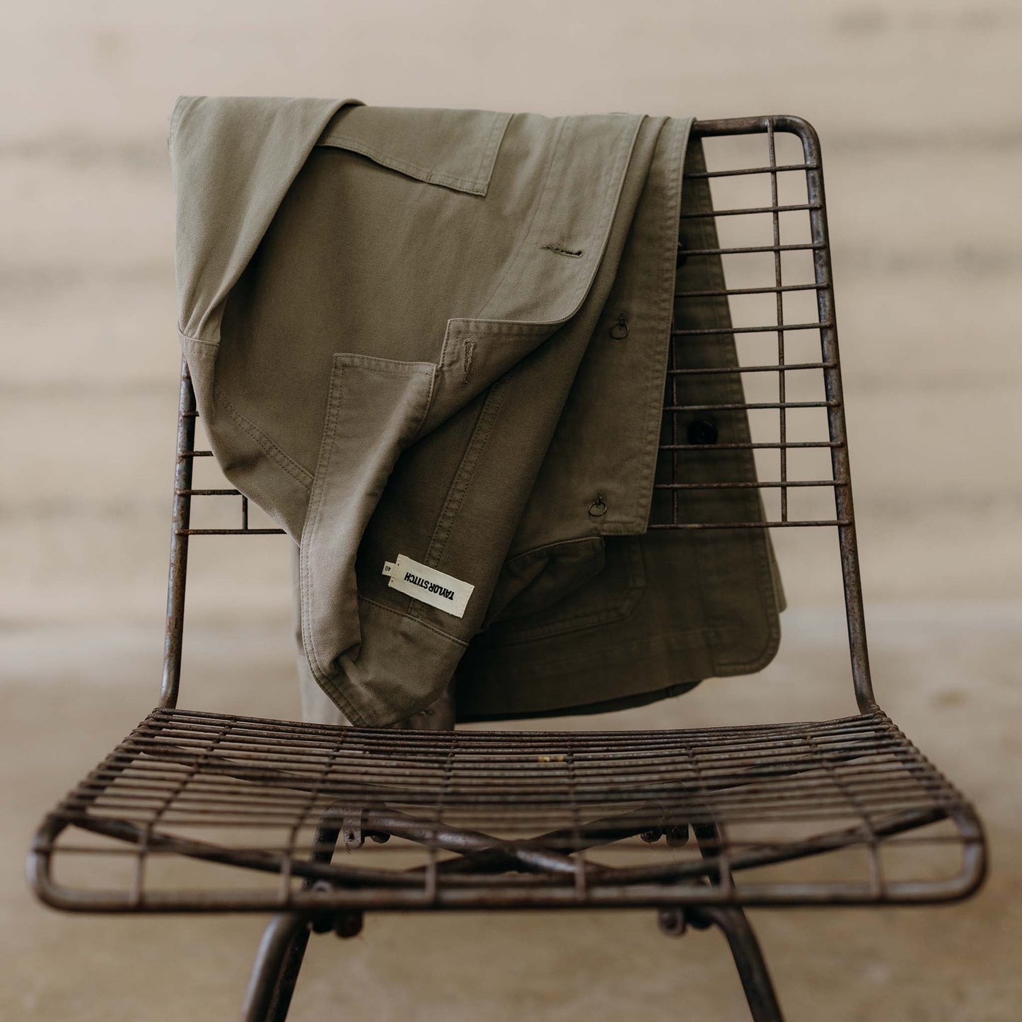 The Ojai Jacket in Organic Smoked Olive Foundation Twill