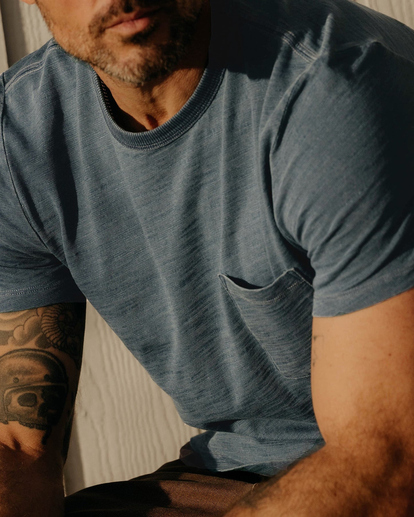 The Organic Cotton Tee in Washed Indigo
