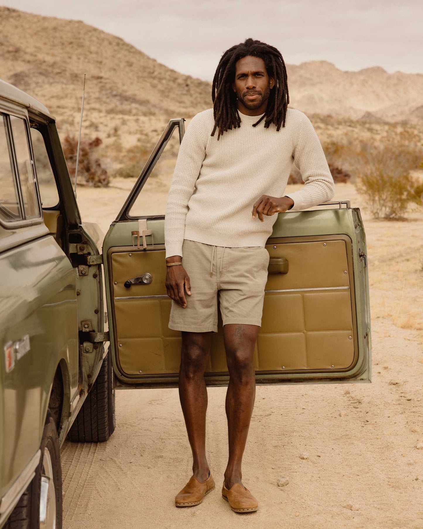 The Apres Short in Heather Moss Pincord