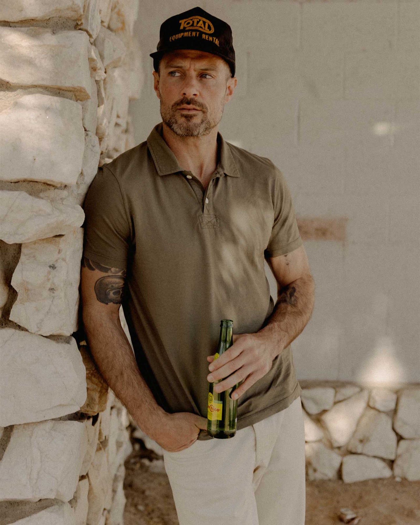 The Cotton Hemp Polo in Olive