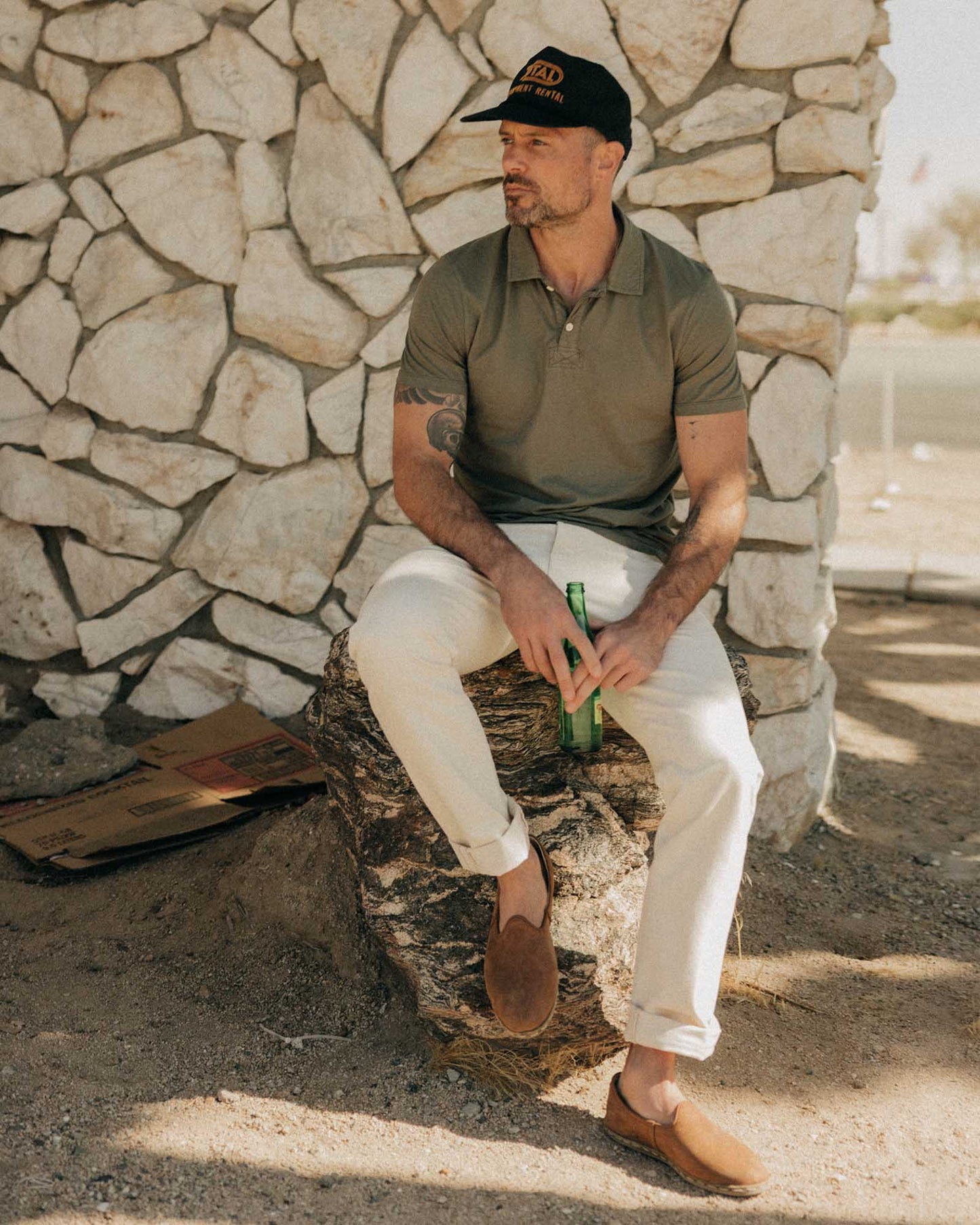 The Cotton Hemp Polo in Olive