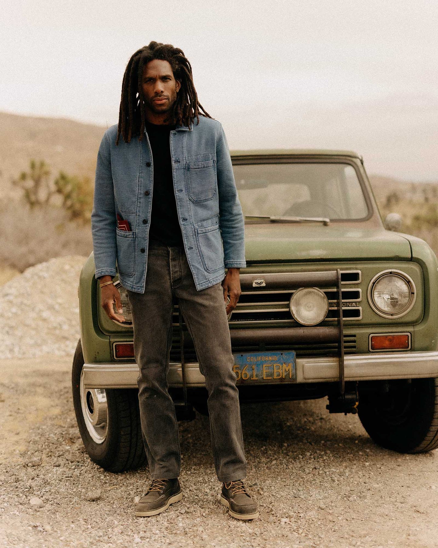 The Primer Jacket in Washed Indigo Terry