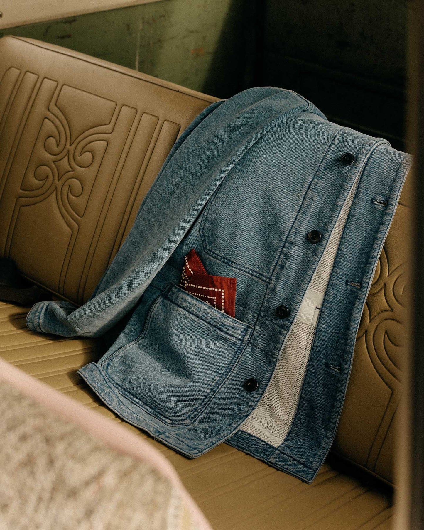The Primer Jacket in Washed Indigo Terry