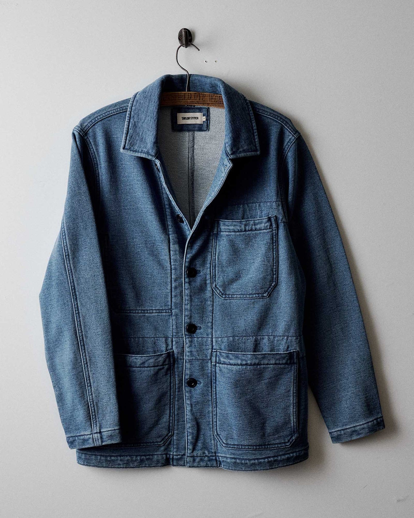 The Primer Jacket in Washed Indigo Terry