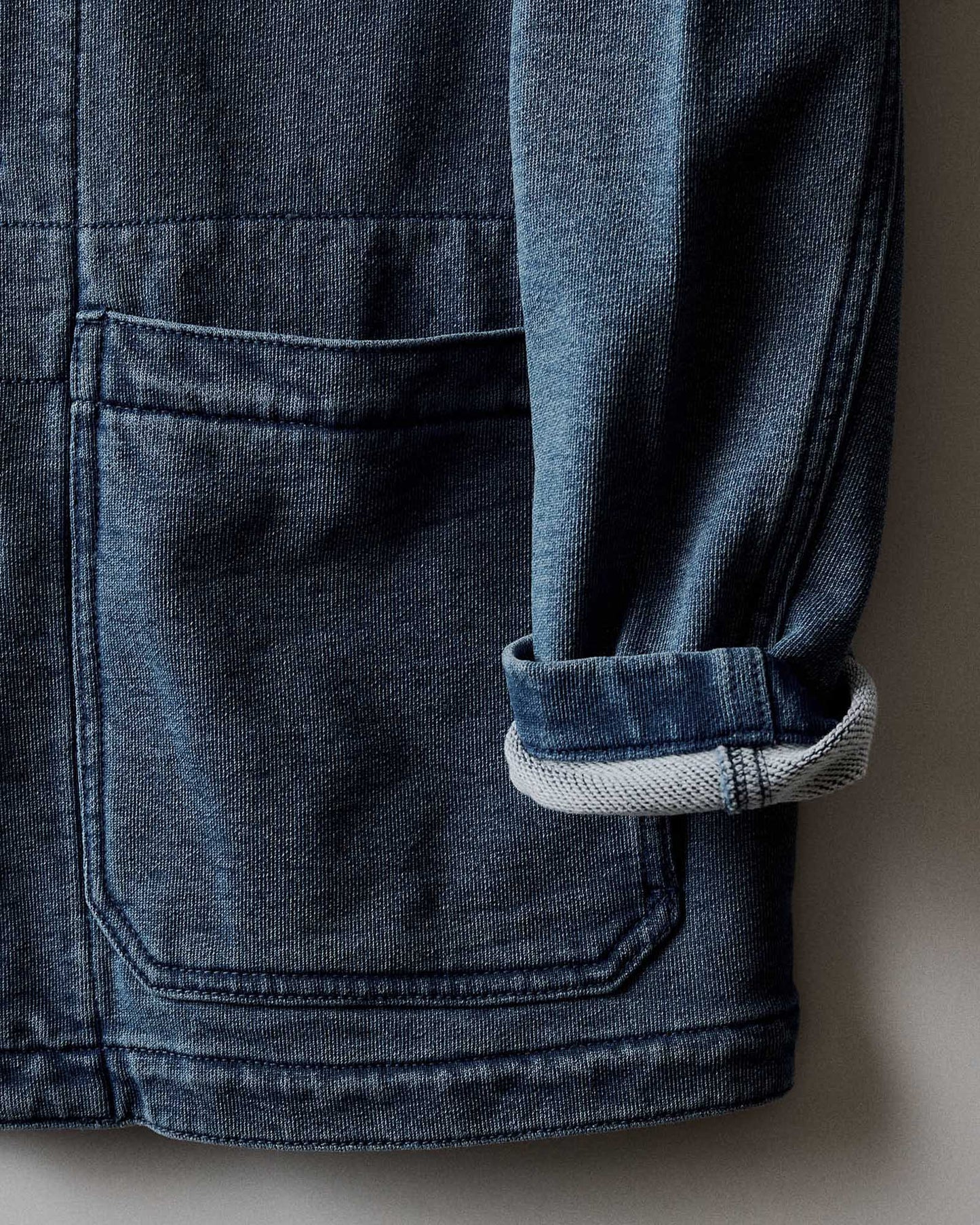 The Primer Jacket in Washed Indigo Terry