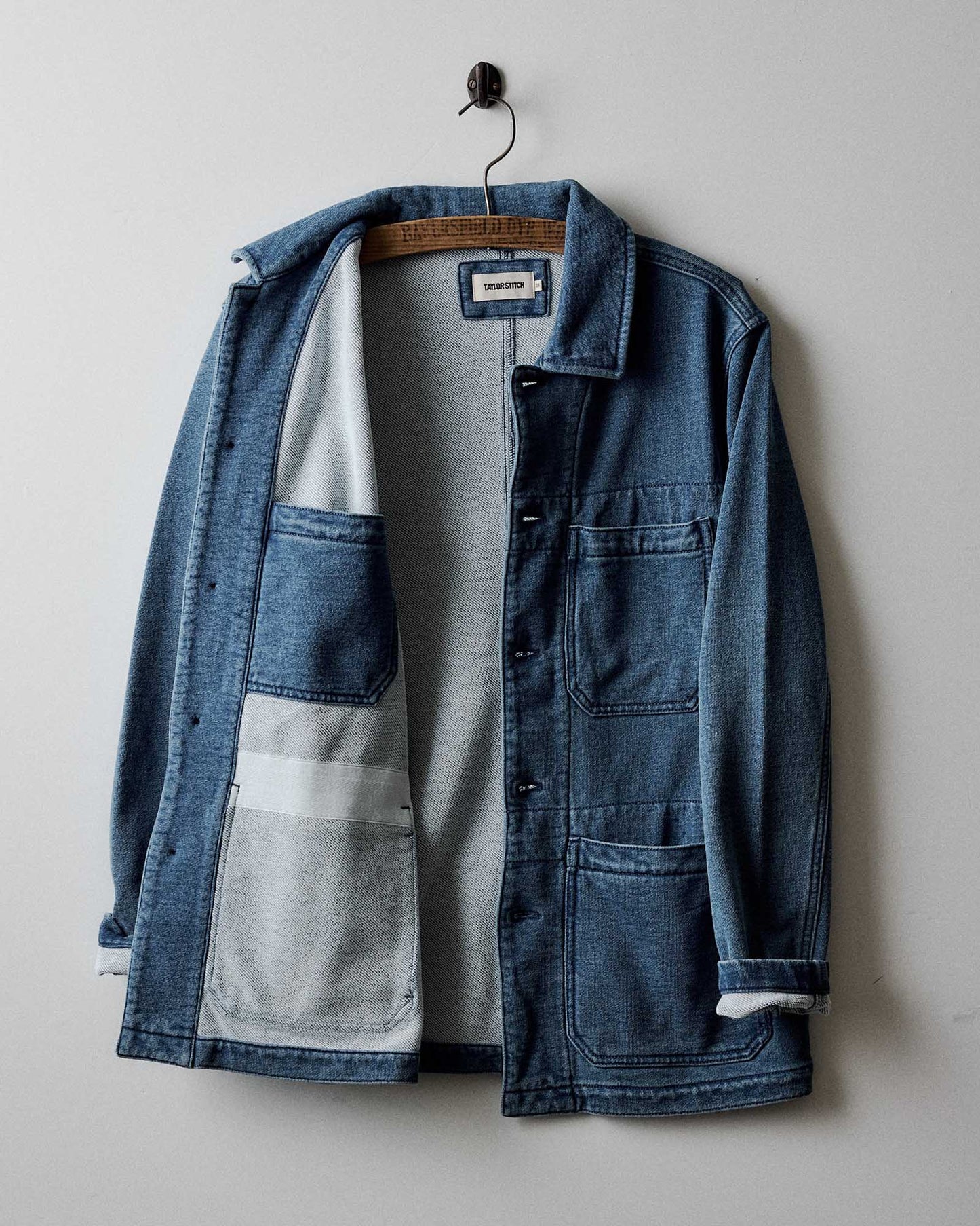 The Primer Jacket in Washed Indigo Terry