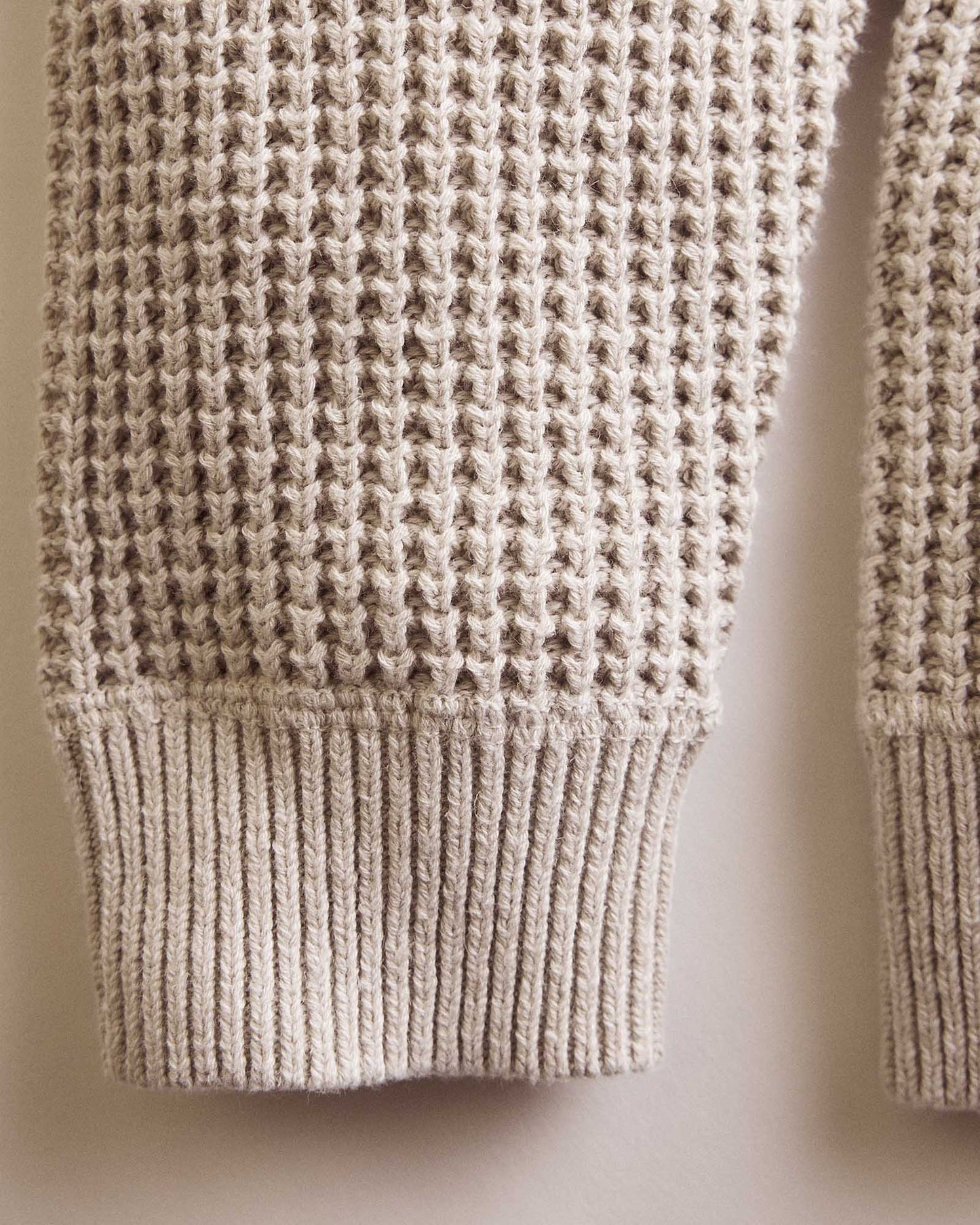 The Ranger Sweater in Heather Fog Linen Waffle