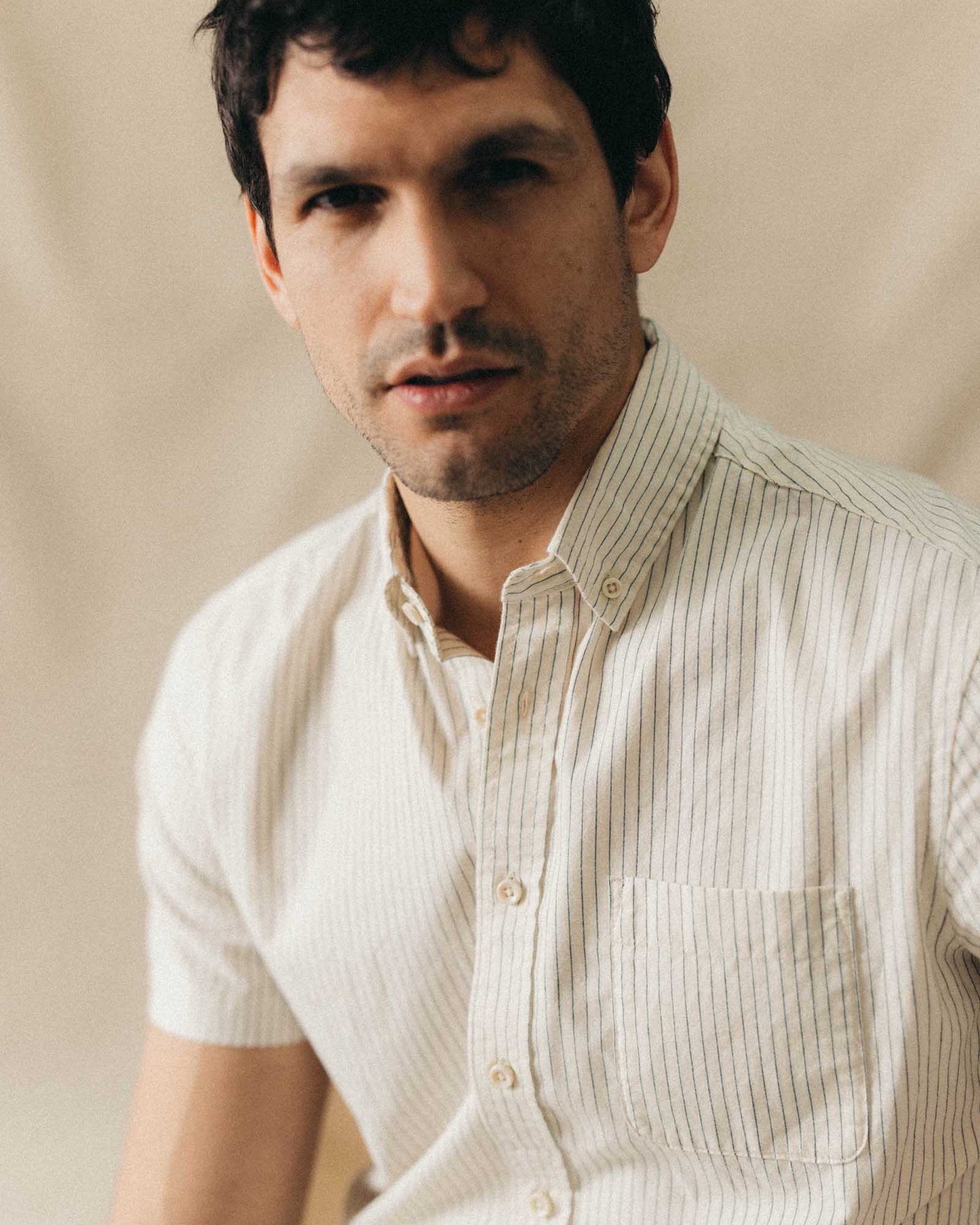 The Short Sleeve Jack in Indigo Stripe