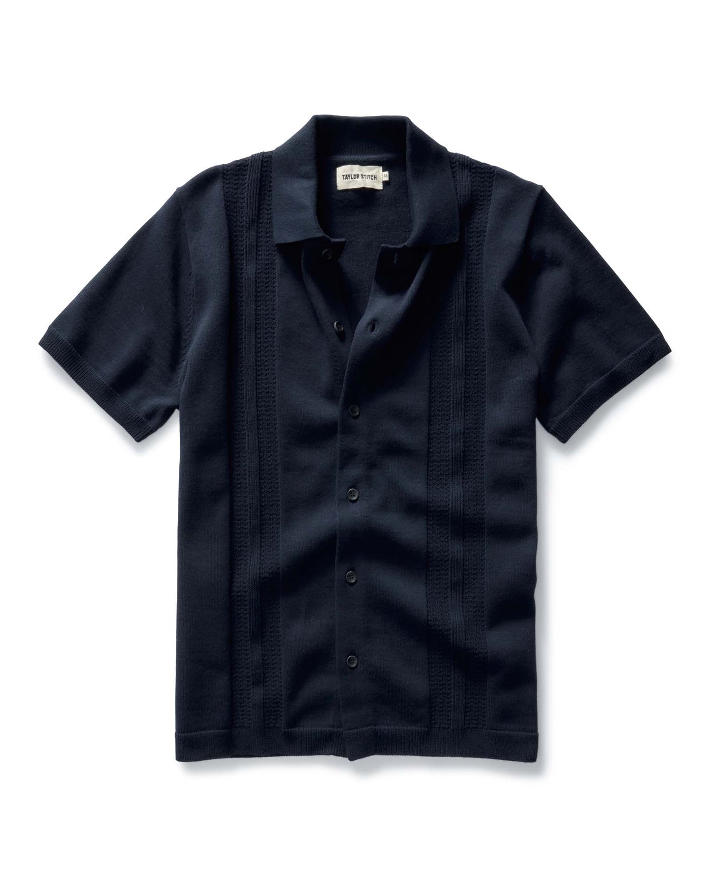 The Button Down Polo in Dark Navy Stripe