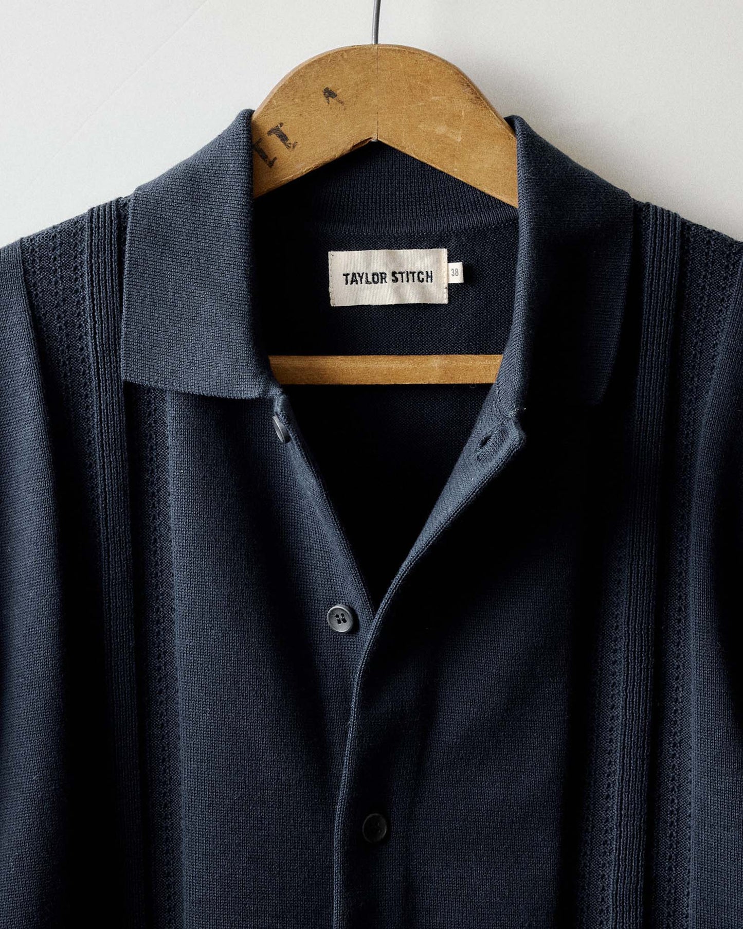 The Button Down Polo in Dark Navy Stripe