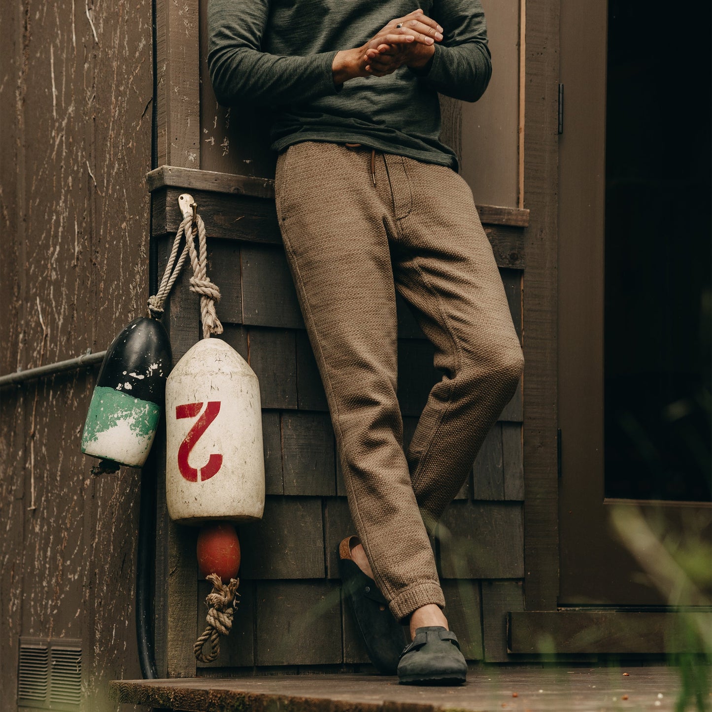 The Apres Pant in Cypress Sashiko