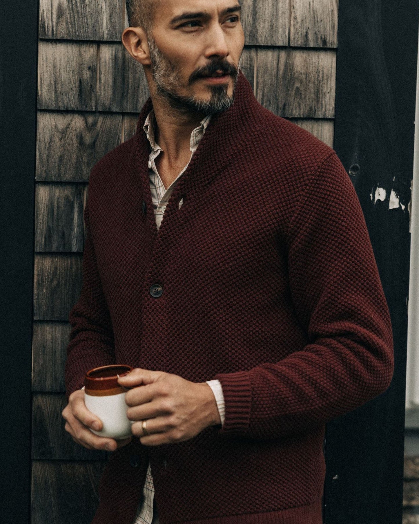 The Crawford Sweater in Black Cherry