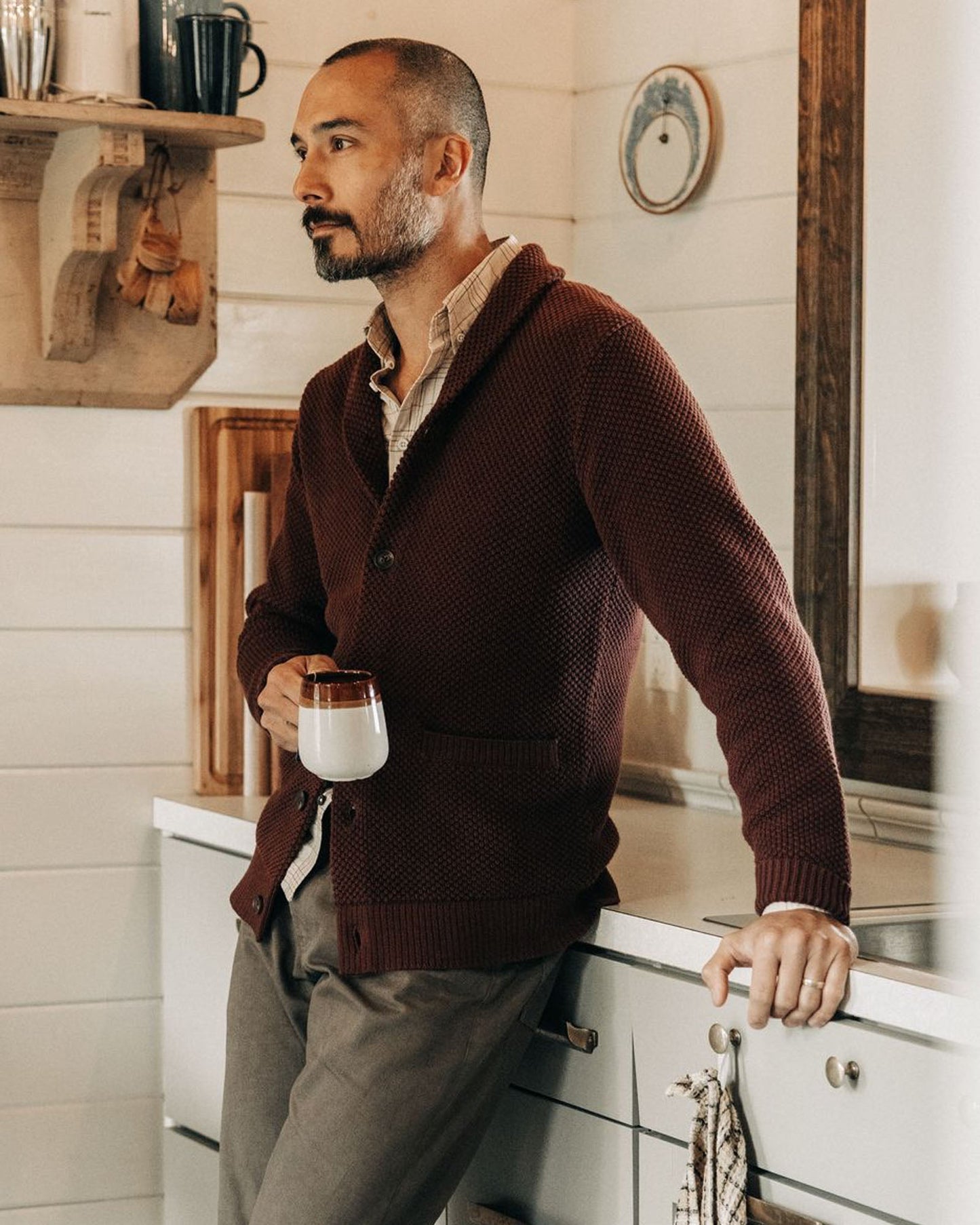The Crawford Sweater in Black Cherry