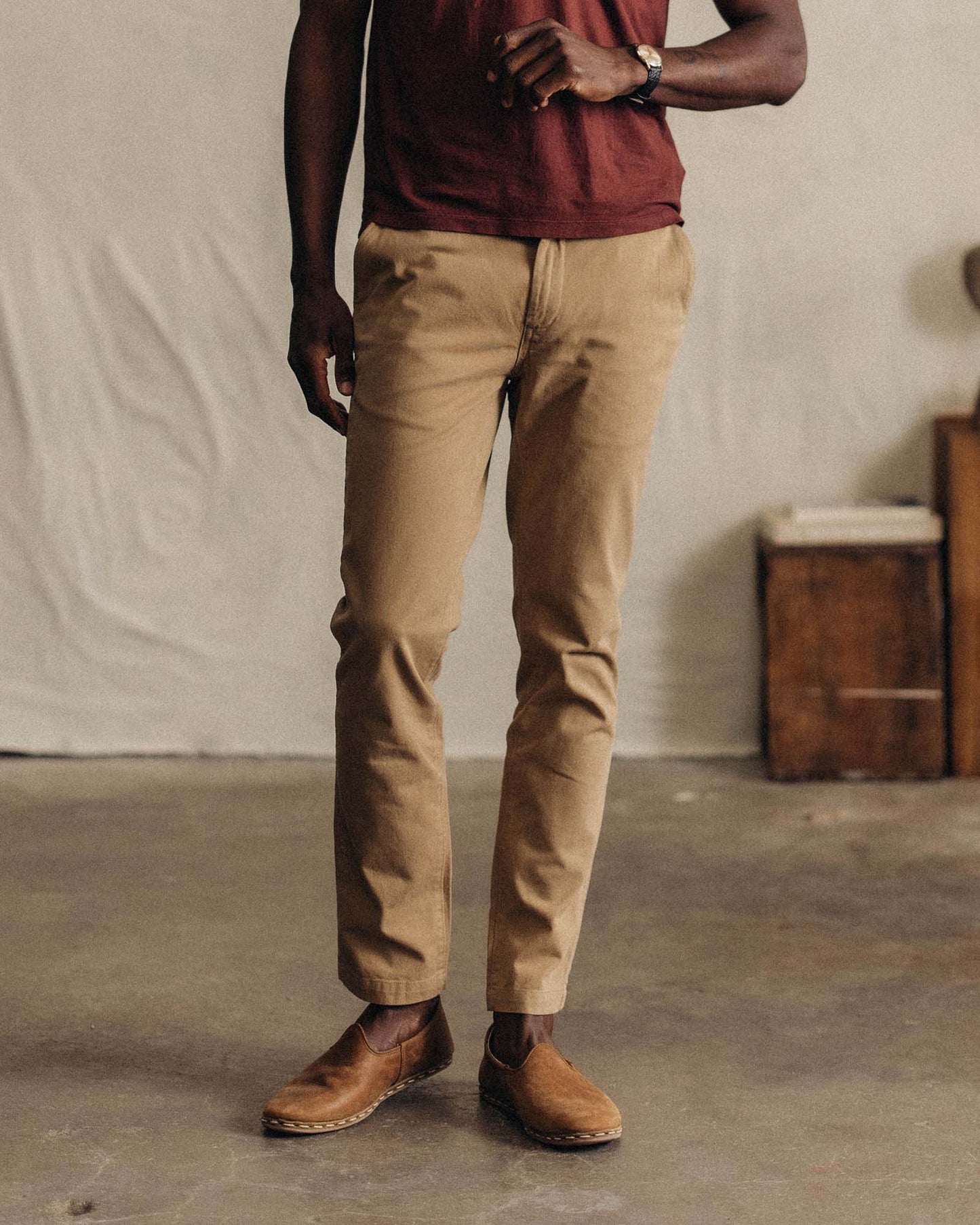 The Slim Foundation Pant in Organic Khaki