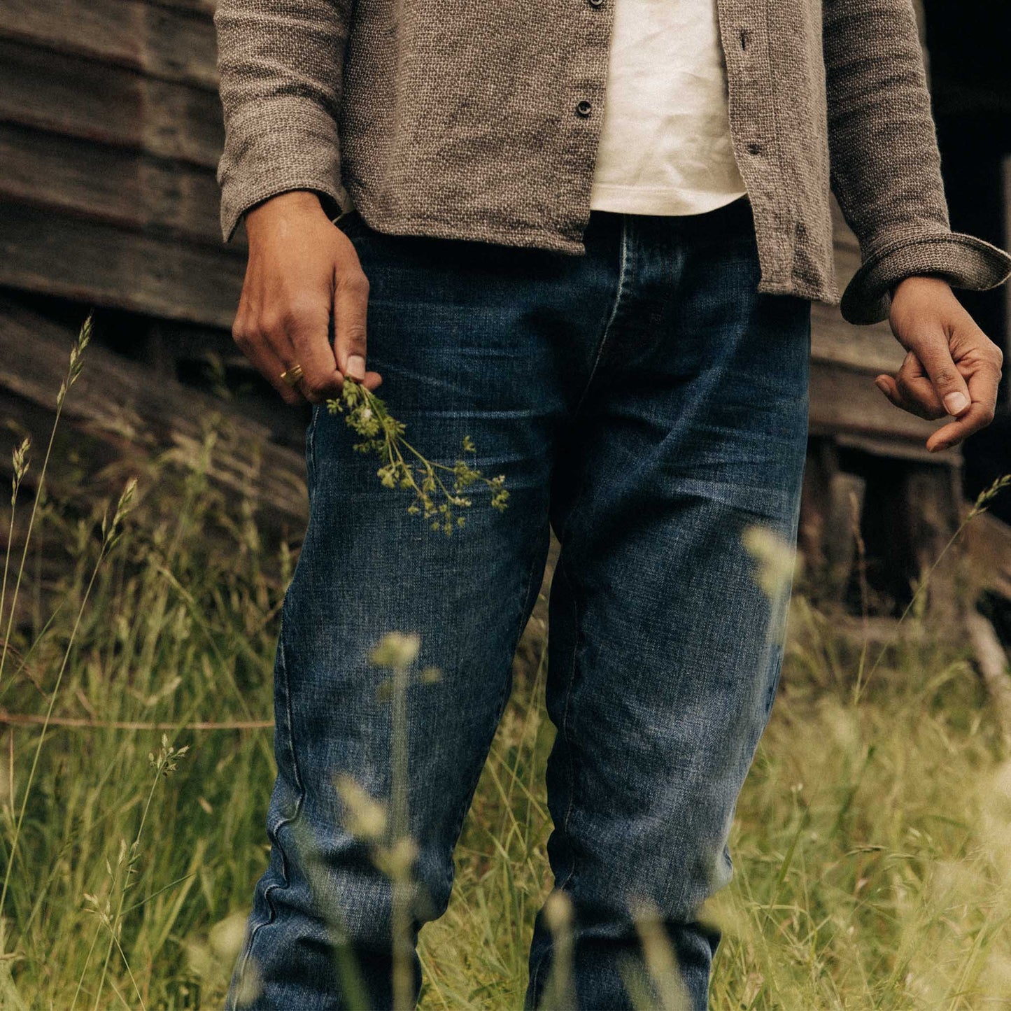 The Slim Jean in Mid Wash Organic Selvedge