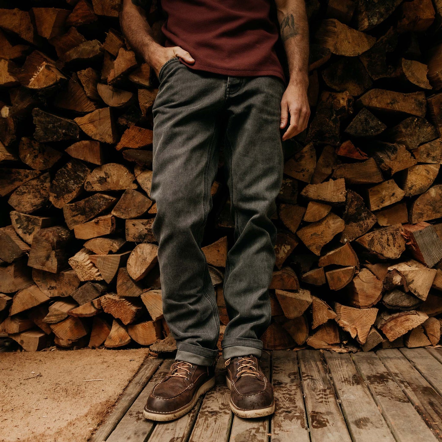 The Camp Pant in Coal Chipped Canvas