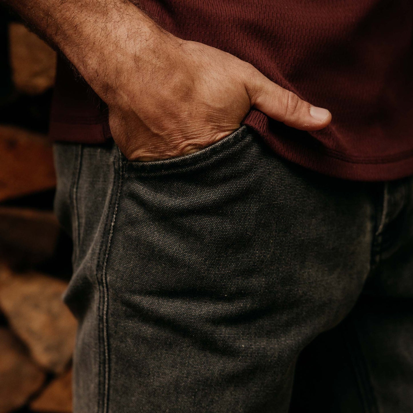 The Camp Pant in Coal Chipped Canvas