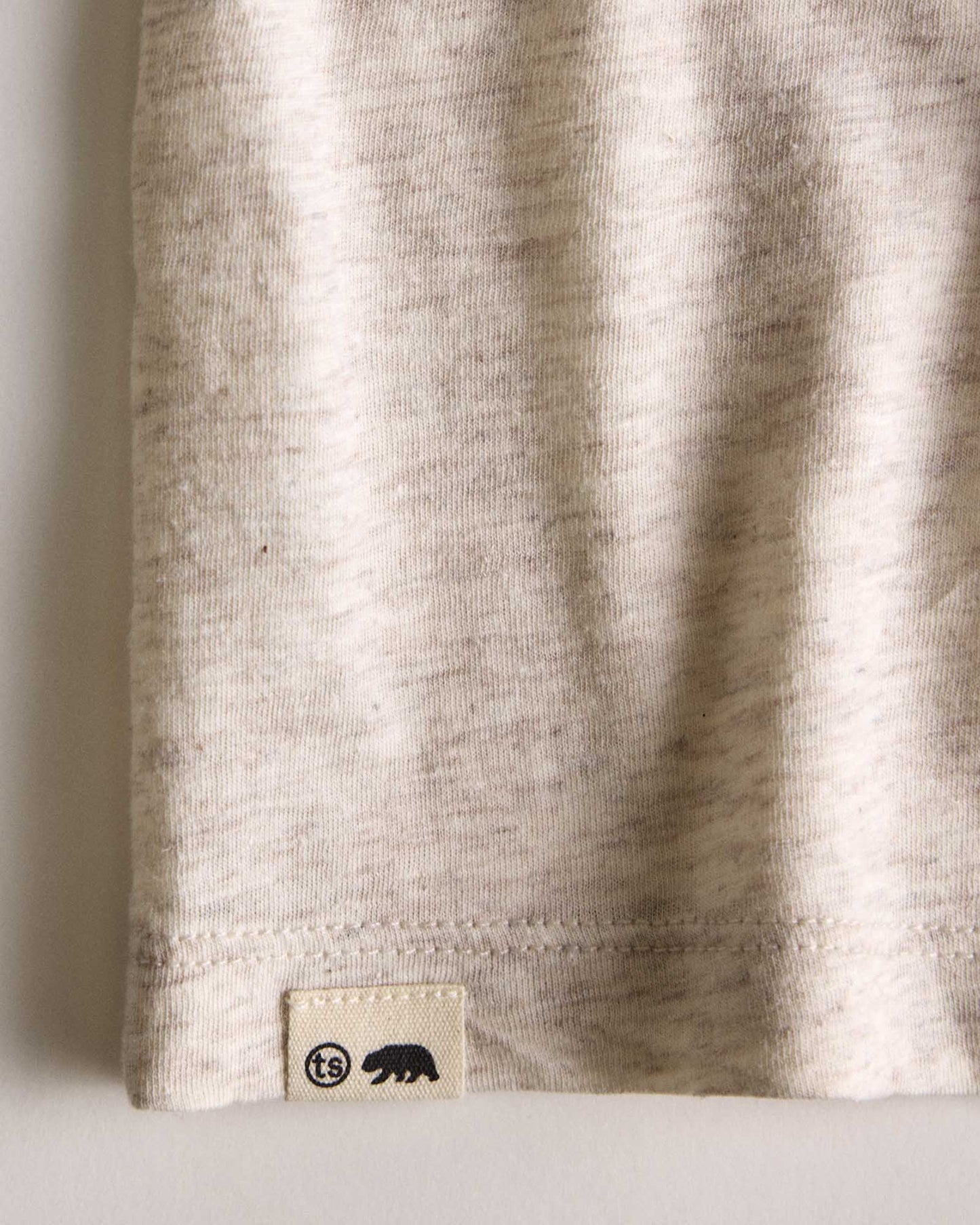 The Cotton Hemp Long Sleeve Tee in Heather Oat
