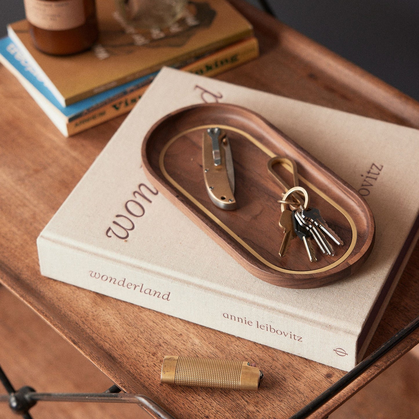 The Valet Tray in Walnut and Brass