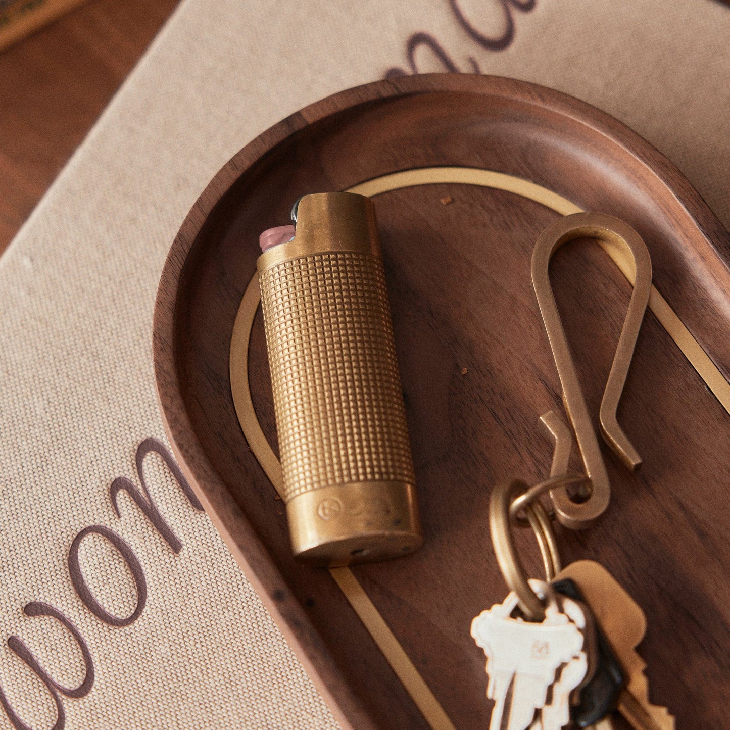 The Valet Tray in Walnut and Brass