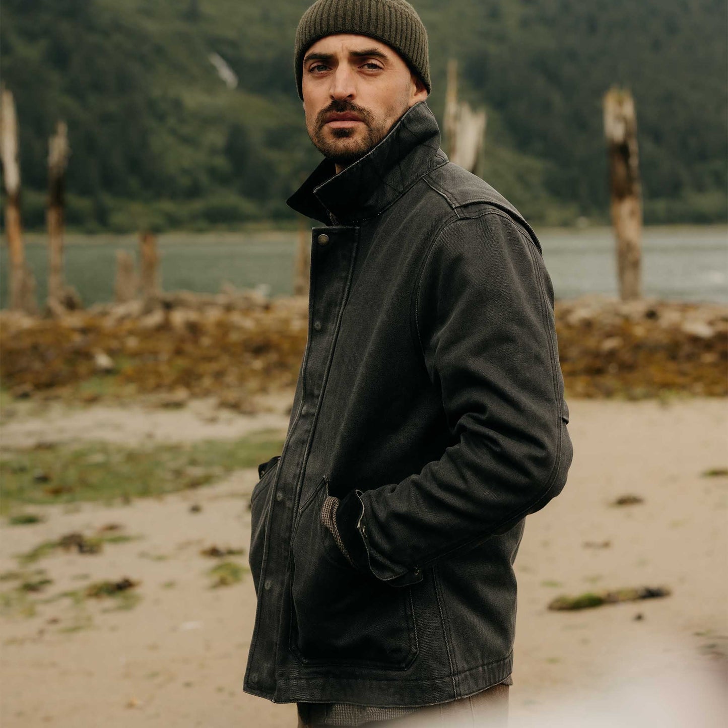 The Workhorse Jacket in Coal Chipped Canvas