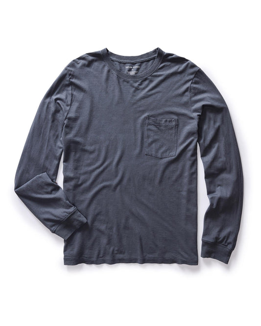 The Cotton Hemp Long Sleeve Tee in Navy
