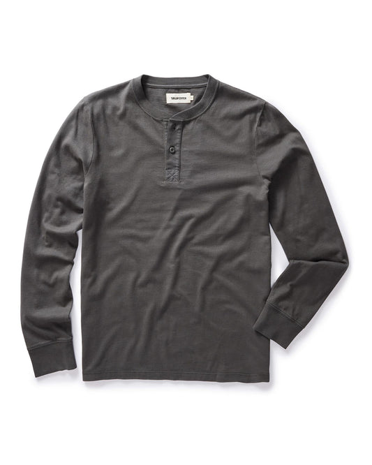 The Organic Cotton Henley in Faded Black