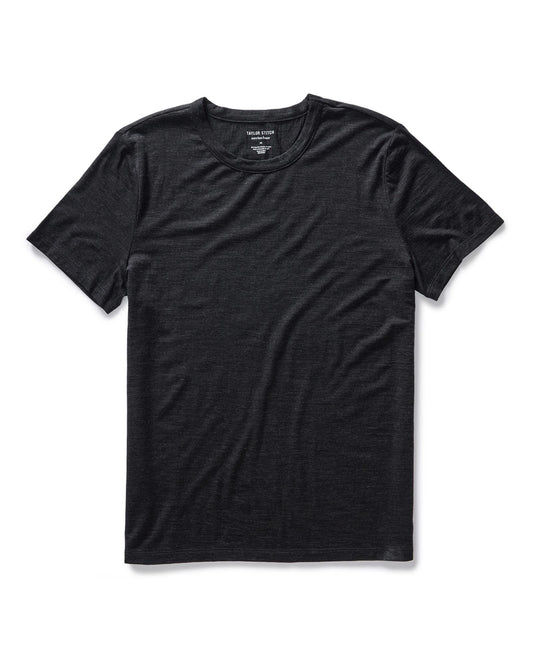 The Merino Tee in Heather Black