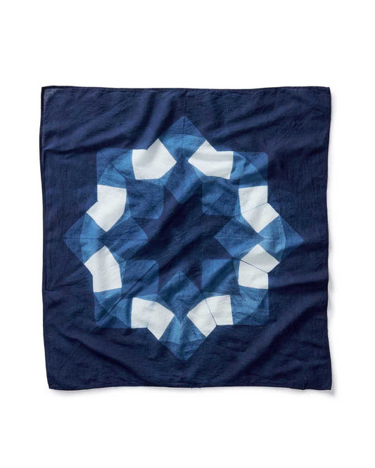 The Hand Dyed Bandana in Indigo Burst