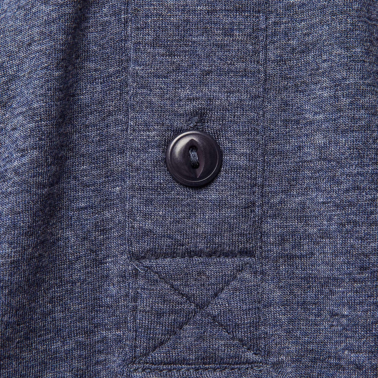The Merino Henley in Heather Navy