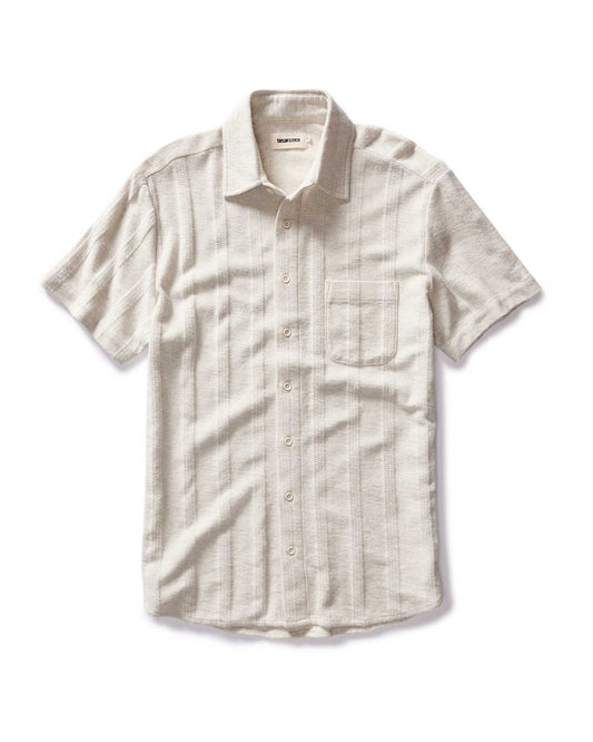 The Short Sleeve California in Heather Ash Pointelle Stripe
