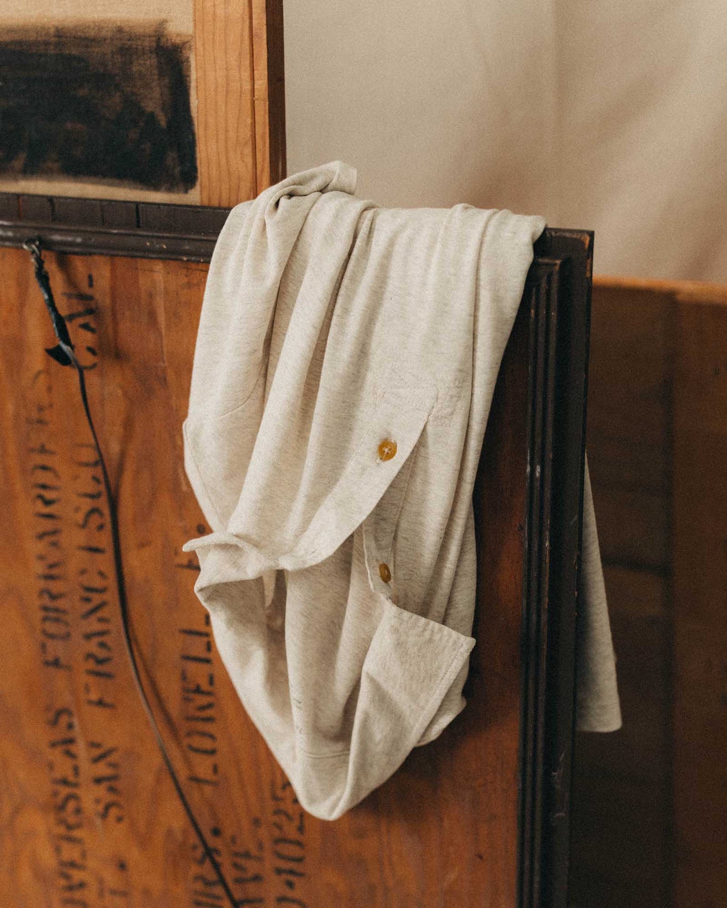 The Cotton Hemp Polo in Heather Oat