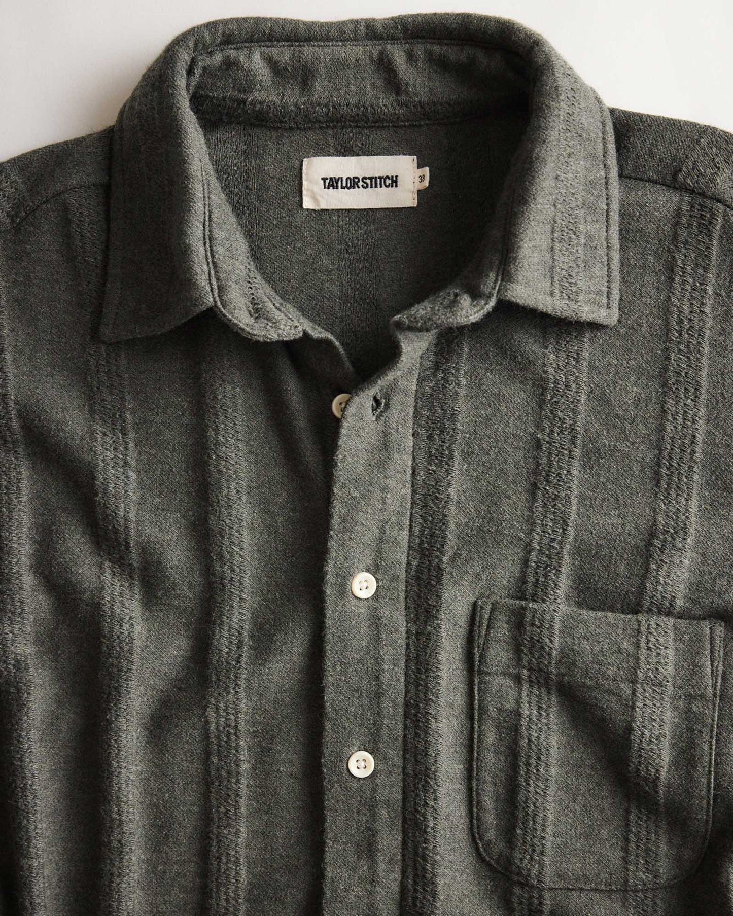 The Short Sleeve California in Heather Olive Pointelle Stripe