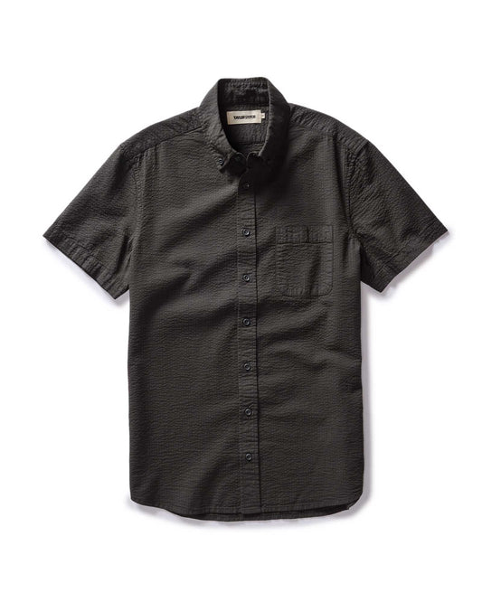 The Short Sleeve Jack in Faded Black Seersucker